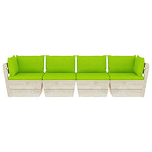 vidaXL Divano da Giardino a 4 Posti su Pallet con Cuscini Legno Abete