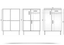 ODESSA Base 60 - Mobile Base Bagno. 2 Ante + 1 Cassetto - Colore a Scelta. (Larice Bianco)