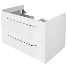 FACKELMANN - Set da 4 mobili da bagno Milano da appendere con lavabo da 80 cm e specchio da bagno a LED e armadietto alto