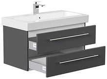 emotion Lavabo con mobiletto, Legno, Antracite Lucido, 90, 2 unità