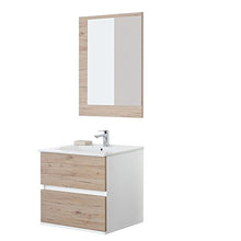 FERIDRAS Fabula Composizione Bagno, Bianco/Rovere di Bordeaux, 47x60x57 cm