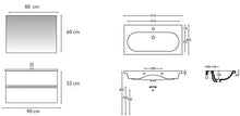 Set Mobile Lavabo Specchio LED Arredo Bagno Moderno Londra90 CERAMICHEMIRANDA-Bianco Palis.