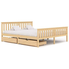 FAMIROSA Giroletto con 2 Cassetti in Legno Massello di Pino 180x200 cm-0341