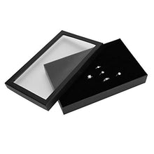 Alinory Pratica Custodia per Gioielli con Scatola di immagazzinaggio 8.7 * 5.9 * 1.2 in floccaggio per Home Office(Black)