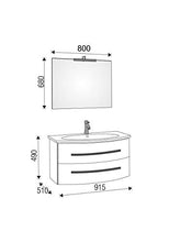 MOBILE CON LAVABO PER BAGNO SERIE MARBELLA 90 CM (Noce Tranchè)