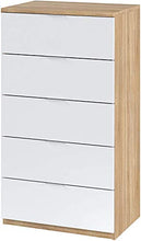 iperbriko Cassettone cassettiera Camera Bianco Rovere cm 60 x 40 x 110 h