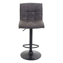 Mendler Sgabello Lounge HWC-B13 Tessuto Effetto Scamosciato Grigio Scuro