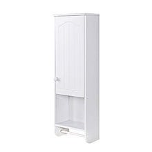ZTGL Mobiletto Bagno Sospeso Multiuso, Armadietto Arredamento da Bagno Moderno con Ante Singole e Portasciugamani, Bianco, 26.5x14.5x80.5 cm