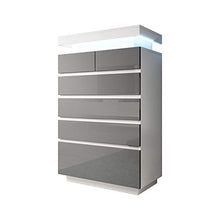 muebles bonitos Comò Melissa in Colore Bianco e Grigio con LED RGB