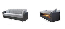 Adel Divano Letto RECLINABILE in Tessuto E Contenitore Grigio L220X D:78 X H80 con Materasso di 22 CM E Molle - Arredi Casa