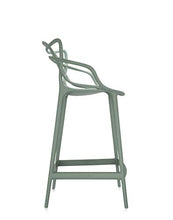Kartell Masters Stool Sgabello, Tecnopolimero termoplastico Riciclato con Carica Minerale e Trattamento Soft-Touch, Verde(Salvia), H. 65
