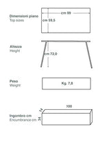 Castelmerlino 47 Tavolo Pieghevole Camper Larice cm 100 x 60 con Borsa Nylon