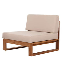 Teako Design Molveno - Poltrona lounge in legno massiccio non trattato, con cuscini in teak, resistente alle intemperie