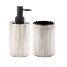 Kiamami Valentina Set Accessori LAVABO per SPAZZOLINI E Sapone Grigio Chiaro | NAMBINO