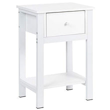 Comodino in Legno con Cassetto,Comodino Camera da Letto, Comodino da Letto Elegante Bianco,40.2x30.2x60.5cm