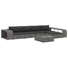 SKM Set Divani da Giardino 8 pz con Cuscini in Polyrattan Grigio (66.85kg)