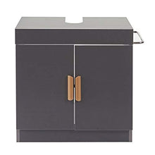 Mendler Arredo Bagno Mobile sottolavabo HWC-D55 Legno di eucalipto 37x60x67cm Navy