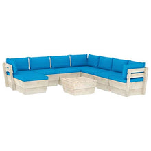 FAMIROSA Set Divani da Giardino su Pallet 9 pz con Cuscini Legno Abete-3664
