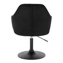 WOLTU BH239sz-1 Poltroncina da Bar Sgabello Girevole Camera da Letto Sedia Imbottita Moderna, Velluto Nero