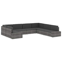 vidaXL Divano ad Angolo Modulare Bracciolo Destro Polyrattan Grigio