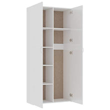 FAMIROSA Armadietto Bianco Lucido 80x35,5x180 cm in Truciolato