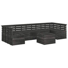 vidaXL Set Divani da Giardino su Pallet 7 pz Legno Pino Grigio Scuro
