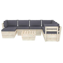SKM Set Divani da Giardino su Pallet 8 pz con Cuscini Legno Abete (152.4kg) Antracite