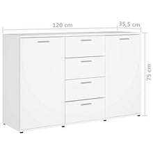 XHCP Credenza, Comodino, Comodino, Mobile Laterale per Soggiorno Camera da Letto Camera da Letto Nero Lucido 120x35,5x75 cm truciolare