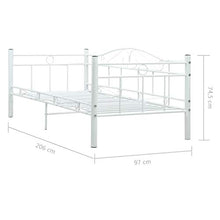 SKM Telaio Divano Letto Bianco in Metallo 90x200 cm (19.1kg)