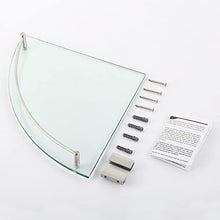 Umi. Bathroom Corner Glass Shelf Triangle Wall Shower Shelf Corner Shower Caddy Tempered Glass and SUS 304 Stainless Steel Wall Mount, BGS2101A-2
