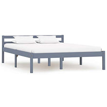 FAMIROSA Giroletto con 2 Cassetti Grigio in Massello di Pino 140x200 cm-0696