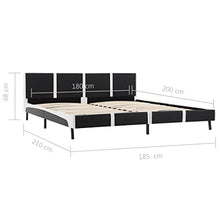 vidaXL Giroletto Elegante Classico Robusto in Similpelle Telaio Struttura Letto in Metallo e Compensato Gambe in Acciaio Nero e Bianco 180x200 cm