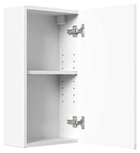 Set di mobili da bagno Firenze 90 (5 parti/C) bianco lucido e armadio a specchio