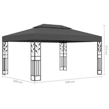 vidaXL Gazebo con Tetto Doppio 3x4 m Antracite