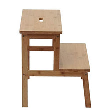 Mendler Sgabello scaletta HWC-B87 Legno Bambu 43x47x38cm