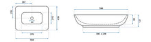 Lavabo in ceramica di design, 59,4 cm x 43,9 cm x 12,7 cm, per bagni