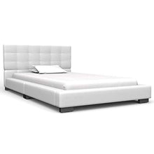SKM Letto con Materasso Bianco in Similpelle 90x200 cm (29.94kg)
