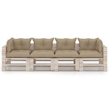 vidaXL Divano da Giardino Pallet 4 Posti con Cuscini in Legno di Pino