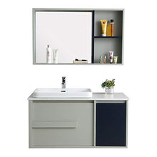 Set di Mobili da Bagno Mobile da Bagno Bagno Combinato lavabo in Ceramica Bagno Bagno Bagno Mobile da Bagno Cabinet Set con Specchio (Color : Gray, Size : 52x100x55cm)