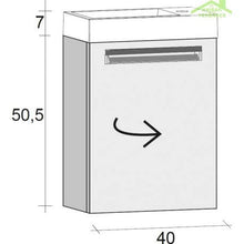 Kit Mobile & lavabo RIHO LUCCA SET 5 in legno lamellato, 40 x 22 H, 57,5 cm