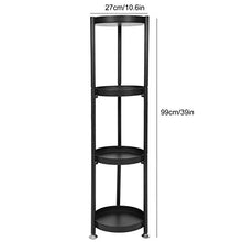 Scaffale da bagno a 4 strati, robusto ad angolo, moderno e indipendente, utilizzabile in soggiorno, camera da letto, bagno, colore: nero