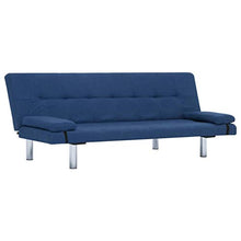 Tidyard Divano Letto con 2 Cuscini in Legno e Similpelle | Blu