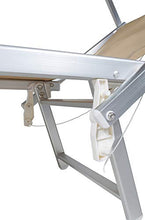 VERDELOOK Rimini, Lettino da Mare con Parasole, 186x61x38 cm, sabbia