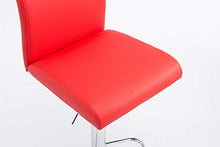 CLP Set 2 Sgabelli Cucina Moderni Köln Con Schienale E Poggiapiedi I Coppia Sgabelli Alti Imbottiti In Similpelle 60-80 CM, Colore:rosso