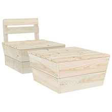 OUSEE Set Divani da Giardino 2 pz in Legno di Abete Impregnato