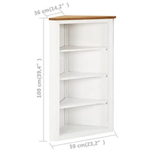 vidaXL - Eckschrank 59x36x100 cm Eiche Massivholz