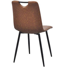 Sedie da pranzo in pelle 4 pezzi marrone chiaro universale estensibile sedia per soggiorno camera da letto cucina