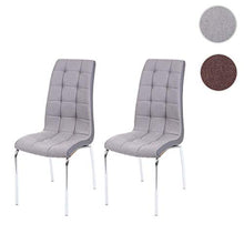 Mendler Set 2X sedie Sala da Pranzo Design Moderno HWC-F29 Tessuto Ecopelle Grigio Chiaro