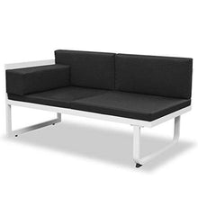 vidaXL Divano da Giardino 13pz Textilene Alluminio Nero Bianco Sofà da Esterni - Arredi Casa