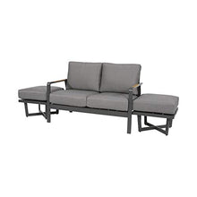 Gartentraum Divano da Esterno a 2 posti in Alluminio Grigio con Cuscino - Sofa Briun
